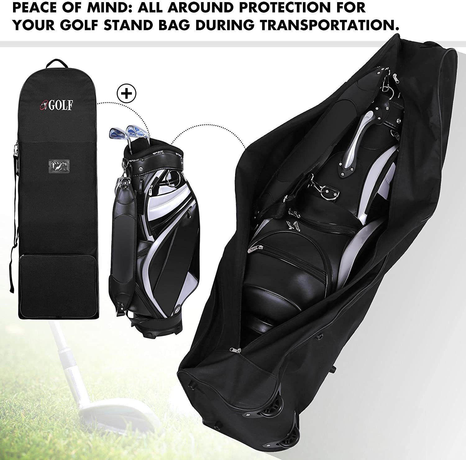 Golf Equipment Stores - حقائب سفر للجولف مزودة بعجلات وأحزمة