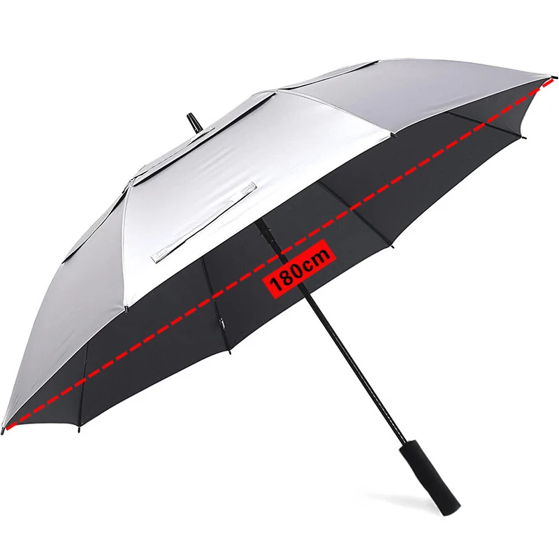 Golf Umbrella Large - مظلة فضية من التيتانيوم كبيرة للغاية