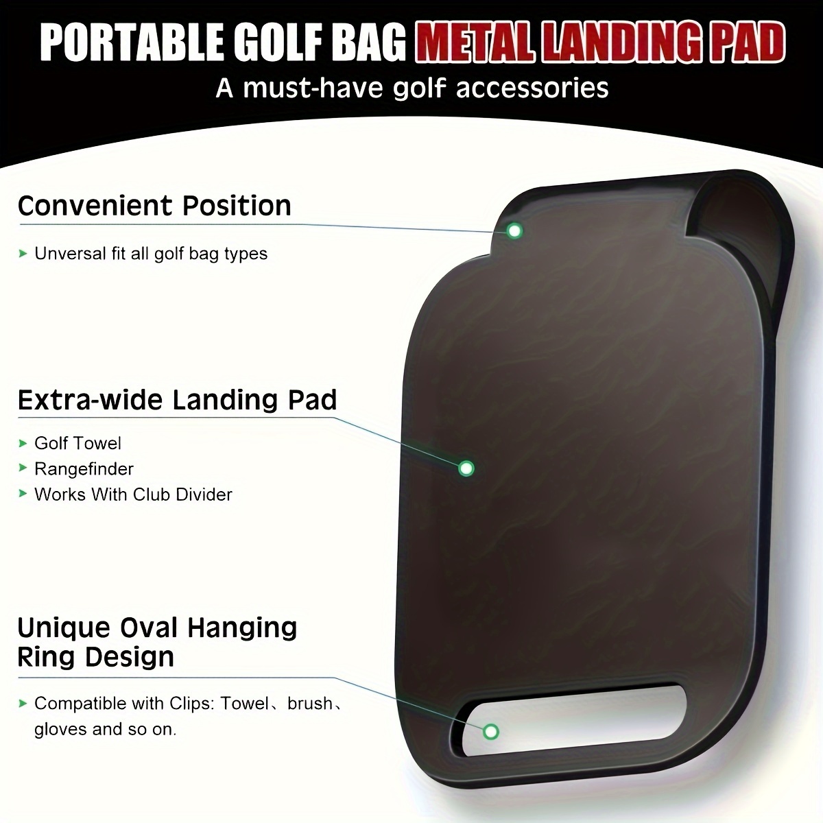 Golf Equipment Stores - وسادة هبوط حقيبة الجولف المغناطيسية (9*8